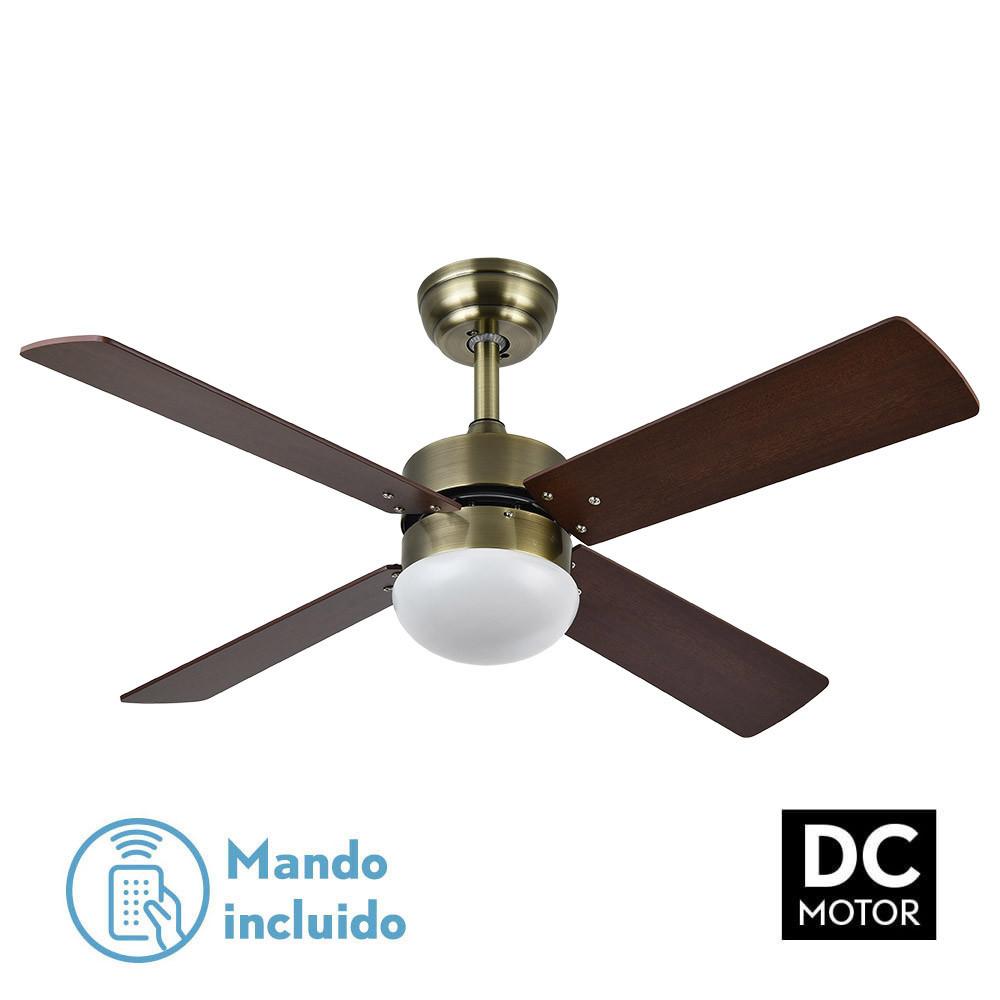 ventilador 72w Dc Mato Cuero 5Aspas Transp. 22x58x58cm 6 Vel. 3 Colores C/remoto,memoria,temporiz Y Reg.Intensidad 6120lm