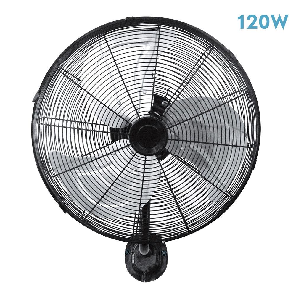 ventilador Pared Arrecife 120w Negro/plata 50d  3 Velocidades Orientable Y Oscilante