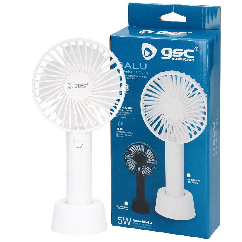 mINI VENTILADOR DE MANO USB RECARGABLE BLANCO BALU   