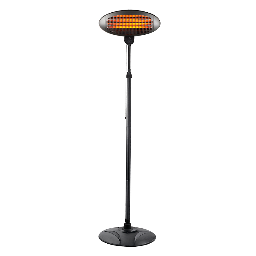 estufa de cuarzo con pie, estufa 2000w 3 niveles, estufa negra con pie