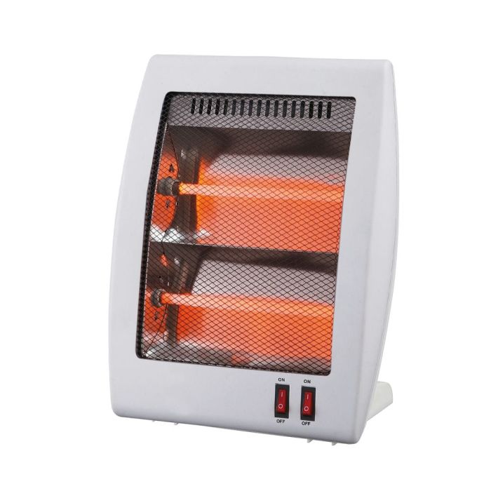 estufa de cuarzo de suelo 2 barras 400w/800w, ideal para calentar espacios pequeños y proporcionar confort térmico.