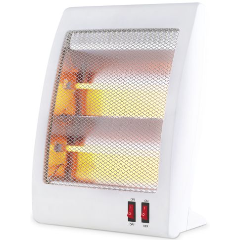 estufa de cuarzo antivuelco 400-800w, ideal para calentar espacios pequeños y mantener el confort térmico.