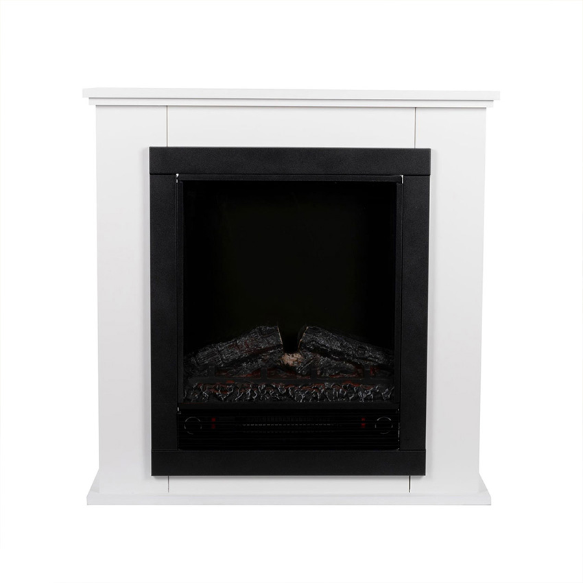 estufa de led y repisa, Chimenea Negra/Blanca con Efecto Llama, Estufa led Regulable